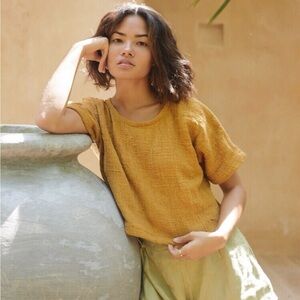 Safe Green Opia Australia Cotton Cropped Shirt